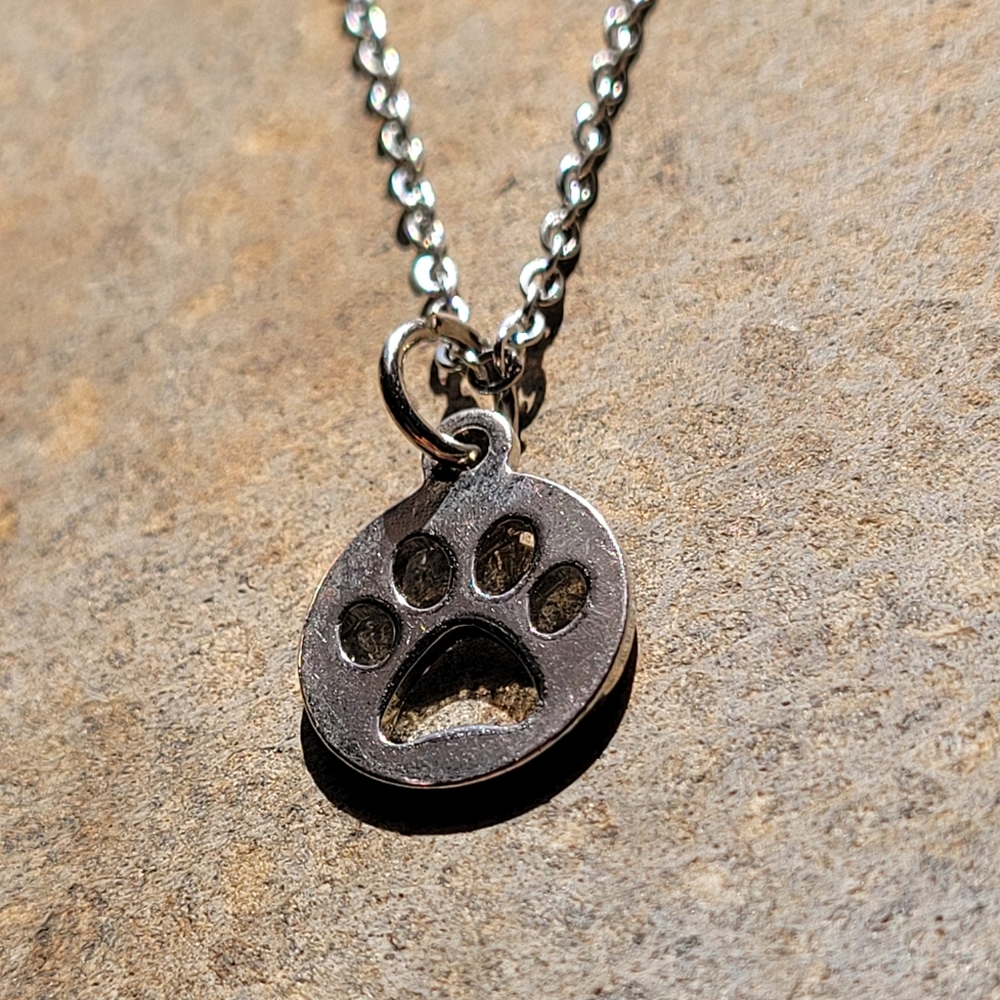 Paw Print Sterling Silver and Gold Plated Necklaces - Picture 2 of 6